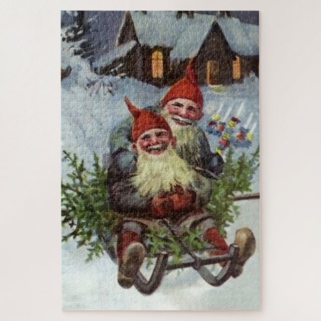 “Gathering Pine Boughs” by Jenny Nystrom Jigsaw Puzzle (Vertical)