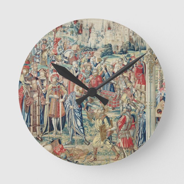 Gathering the Booty, Tapestry of David and Bathshe Round Clock (Front)