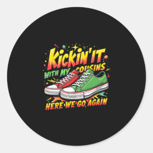 Gathering Trip Kickin’ It With The Kins Black Fami Classic Round Sticker