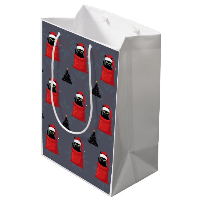 Gatito Cat Gift Bag - Grey (Back Angled)