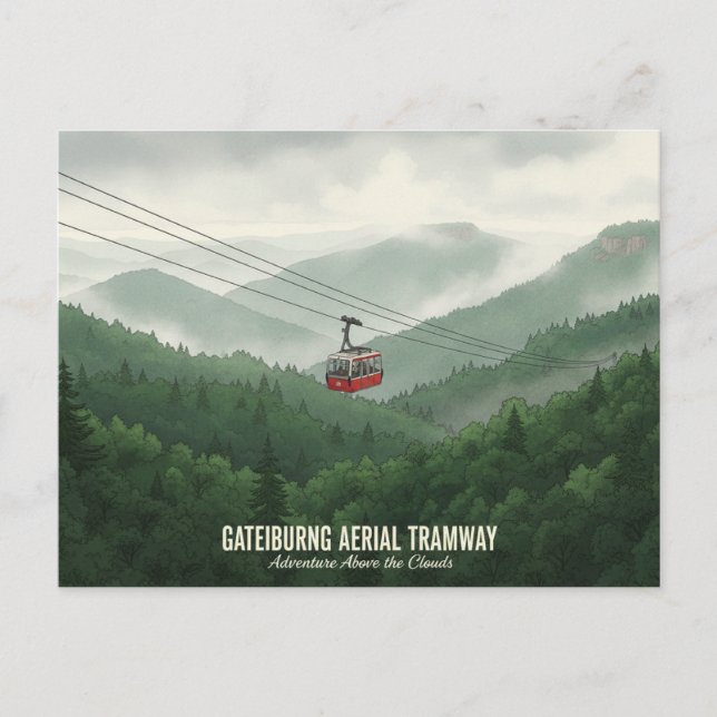 Gatlinburg Aerial Tramway Tennessee Postcard (Front)