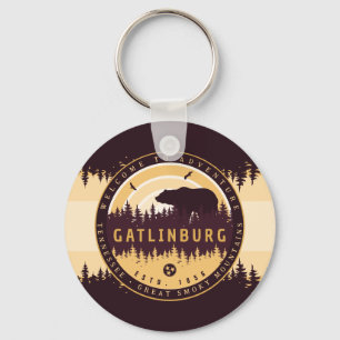 Gatlinburg Tennessee Bear Pine Trees Nature Key Ring