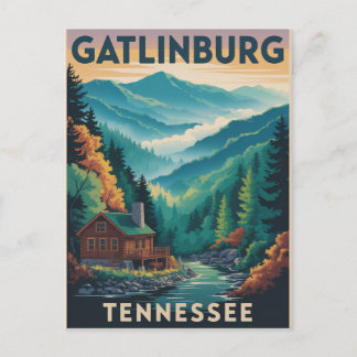 Gatlinburg Tennessee Great Smoking Mountains Paint Postcard