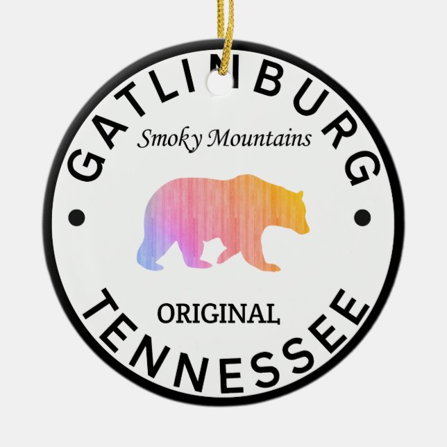 Gatlinburg Tennessee Great Smoky Mountains Ceramic Ornament (Front)