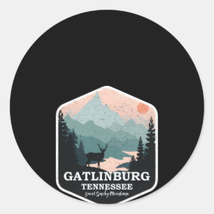 Gatlinburg Tennessee Great Smoky Mountains Hiking Classic Round Sticker