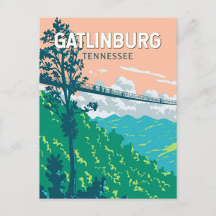 Gatlinburg Tennessee Illustration Travel Art Postcard