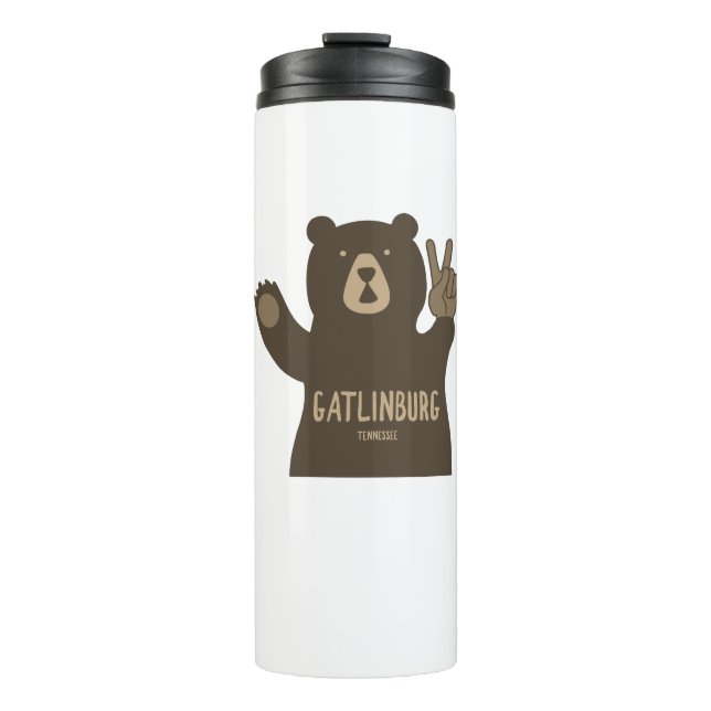 Gatlinburg Tennessee Peace Bear Thermal Tumbler (Front)