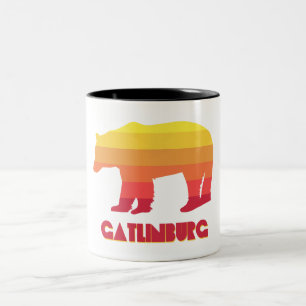Gatlinburg Tennessee Rainbow Bear Two-Tone Coffee Mug