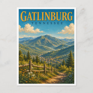 Gatlinburg Tennessee Smoky Mountains GeoSaga Postcard