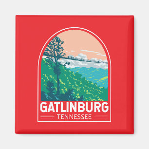 Gatlinburg Tennessee Travel Art Emblem Magnet