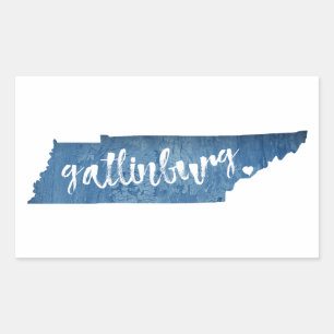 Gatlinburg Tennessee Wood Grain Rectangular Sticker