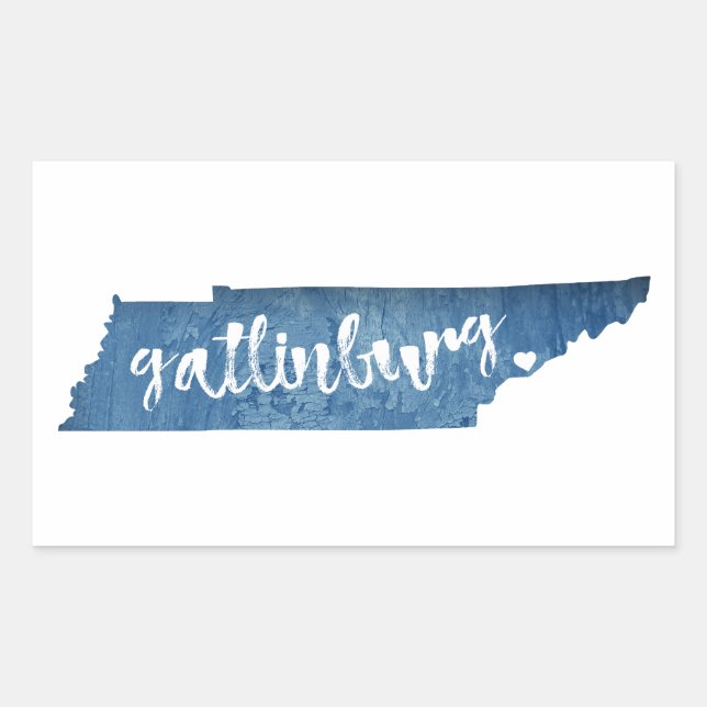 Gatlinburg Tennessee Wood Grain Rectangular Sticker (Front)