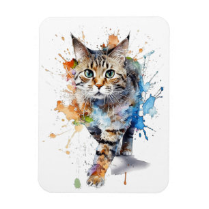 Gato en movimiento: belleza y gracia magnet