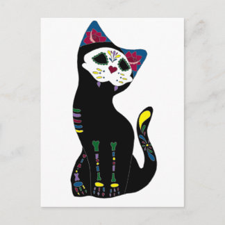 'Gato Muerto' Dia De Los Muertos Cat Postcard