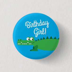 Gator Alligator Crocodile Kids 1st Birthday Party 3 Cm Round Badge