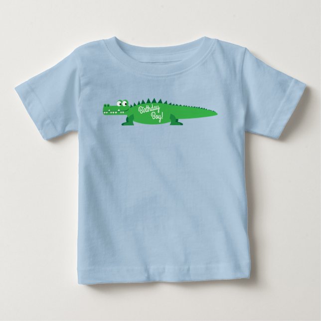 Gator Alligator Crocodile Kids 1st Birthday Party Baby T-Shirt (Front)