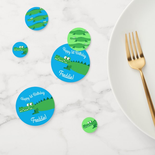 Gator Alligator Crocodile Kids 1st Birthday Party Confetti (Group)