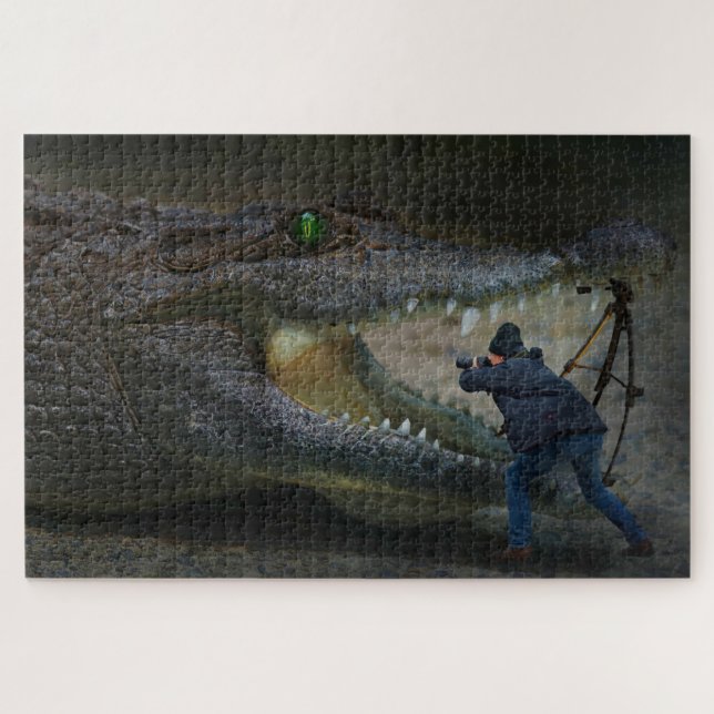 Gator and Photographer Jigsaw Puzzle (Horizontal)