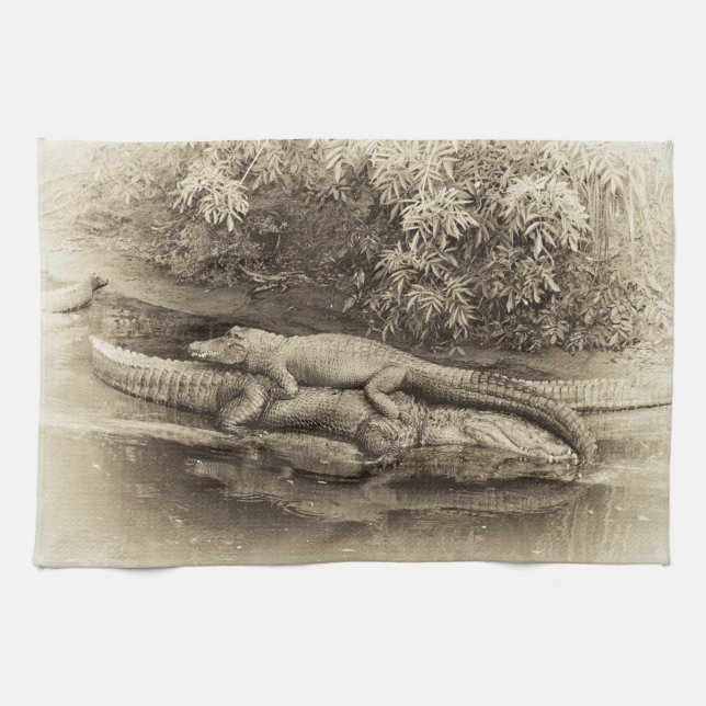 Gator Back Ride Tea Towel (Horizontal)