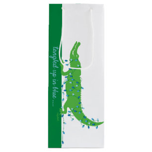 Gator Blues Glossy Wine Bottle Gift Bag