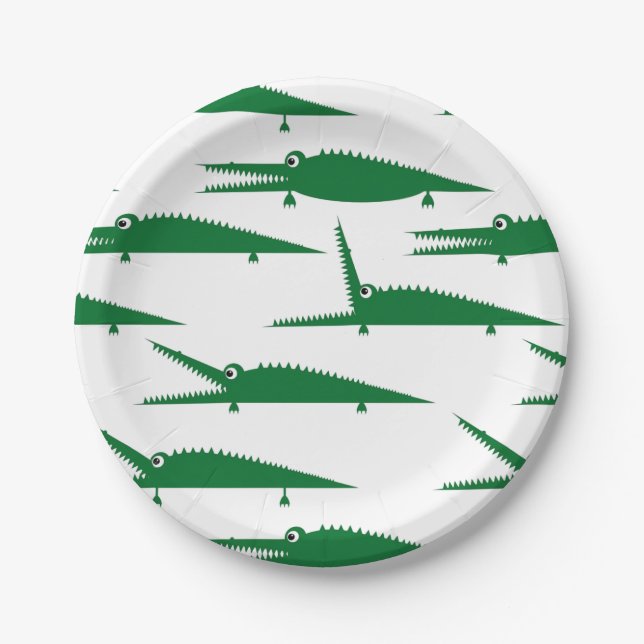 Gator Chomp | Alligator Reptile Paper Plate (Front)
