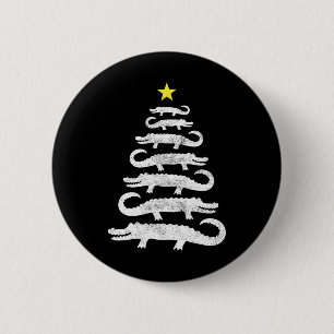 Gator Christmas Tree Wild Alligator Xmas Funny A 6 Cm Round Badge