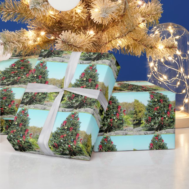 Gator Christmas Tree Wrapping Paper Roll (Holidays)
