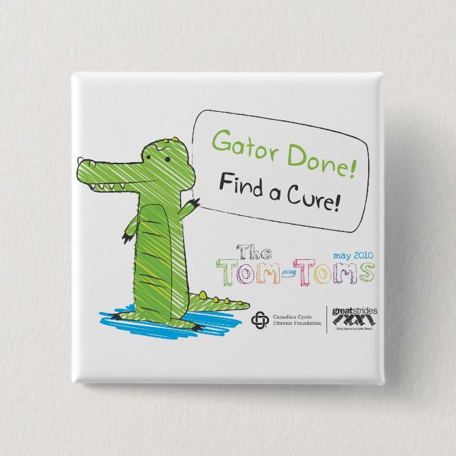 Gator Done! 15 Cm Square Badge (Front)