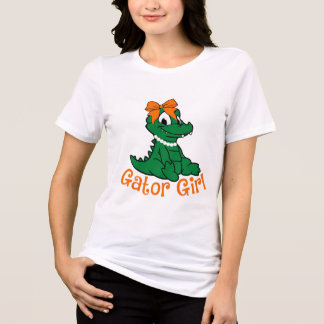 Gator Girl Cute Orange Bow Gator Aesthetic Tri-Blend Shirt