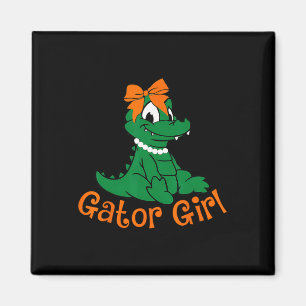 Gator Girl Cute Orange Bow Gator Women Girls Kids Magnet