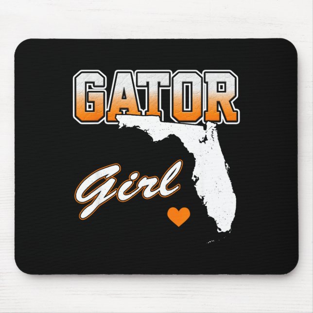 Gator Girl Florida Heart Map Souvenir Gift For Wom Mouse Pad (Front)