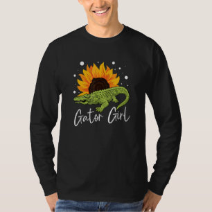 Gator Girl Sunflower Alligator Whisperer Crocodile T-Shirt