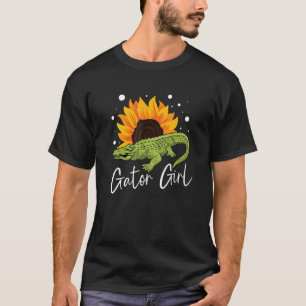 Gator Girl Sunflower Alligator Whisperer Crocodile T-Shirt