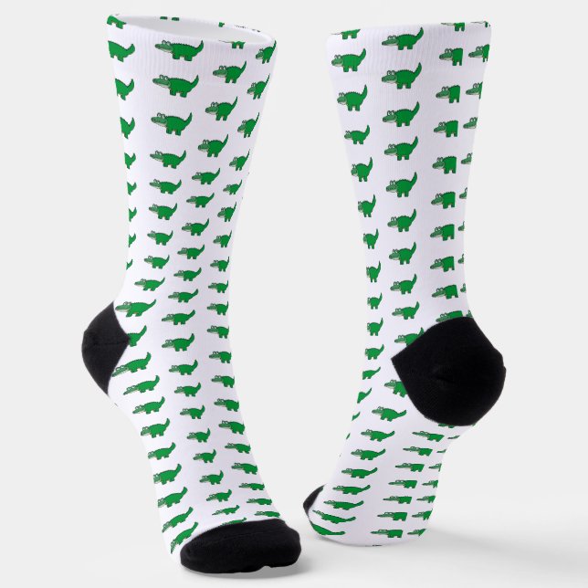 Gator Grub Green Alligator Pattern Socks (Angled)