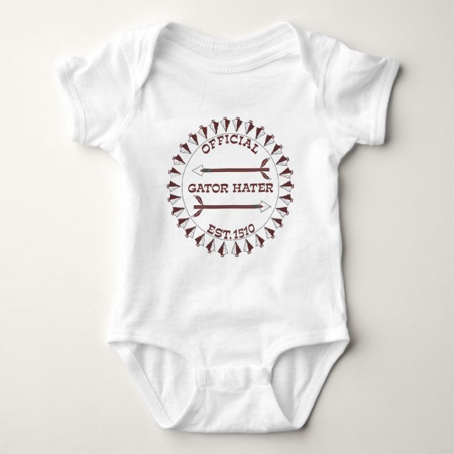 Gator-Hater-est-garnet Baby Bodysuit (Front)