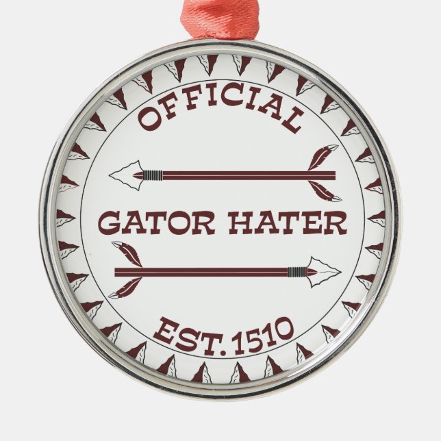 Gator-Hater-est-garnet.gif Metal Tree Decoration (Front)