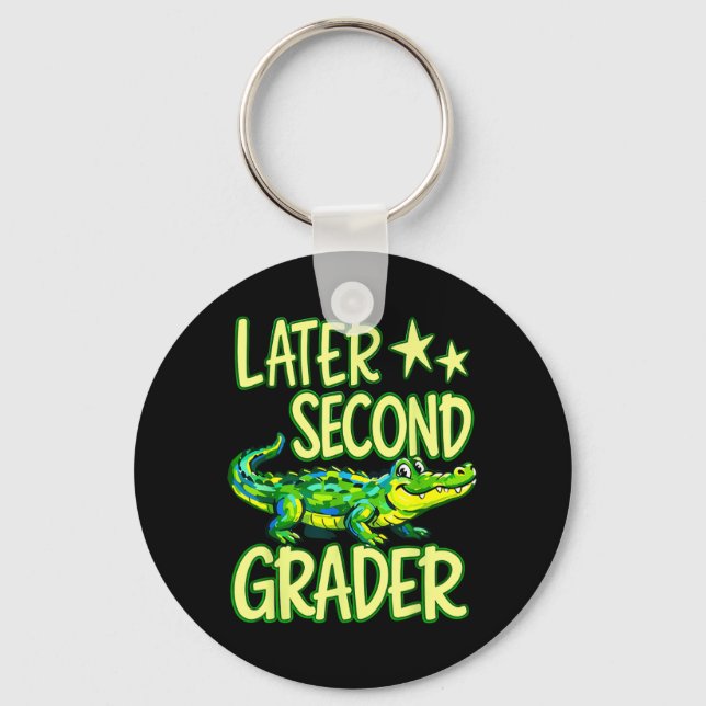 Gator Later Second Grader Last Day School End of Key Ring (Front)