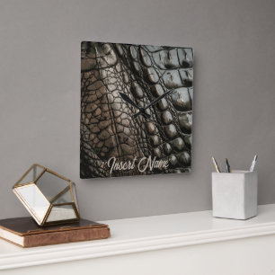 Gator Texture Square Wall Clock