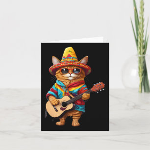 Gatos Before Vatos Mexican Cat Poncho Fiesta Cinco Card