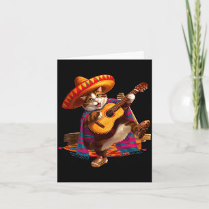 Gatos before vatos mexican cat poncho fiesta cinco card