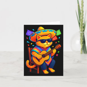 Gatos before vatos mexican cat poncho fiesta cinco card