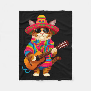Gatos before vatos mexican cat poncho fiesta cinco fleece blanket