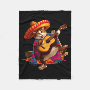 Gatos before vatos mexican cat poncho fiesta cinco fleece blanket
