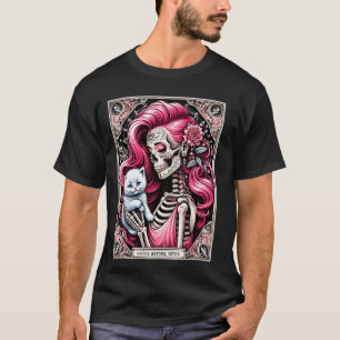 Gatos Before Vatos Skeleton Cat Kitten Lover Grump T-Shirt