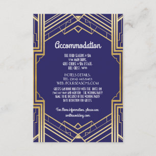 Gatsby Art Deco 1920s Accommodation Wedding Enclosure Card