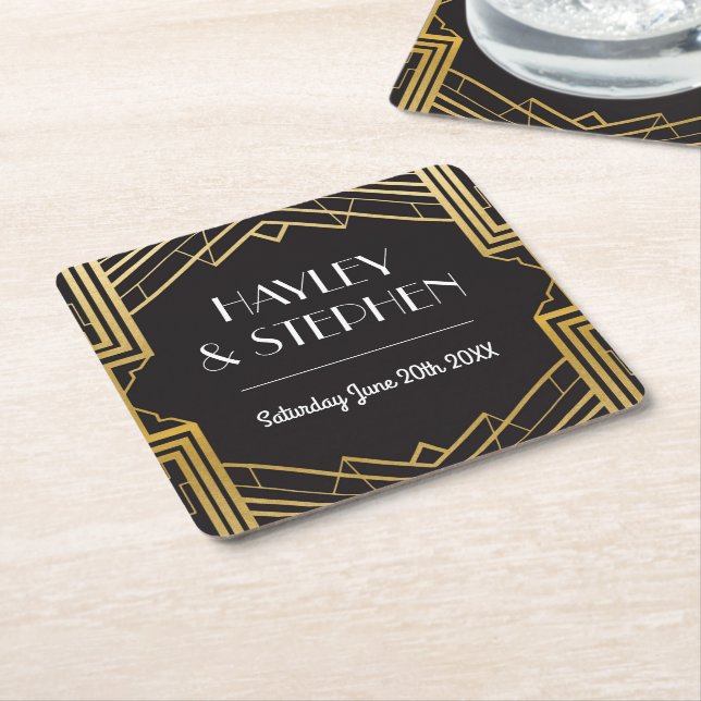 Gatsby Art Deco 1920's Coasters Wedding Party (Angled)