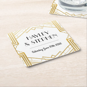 Gatsby Art Deco 1920's Coasters Wedding Party