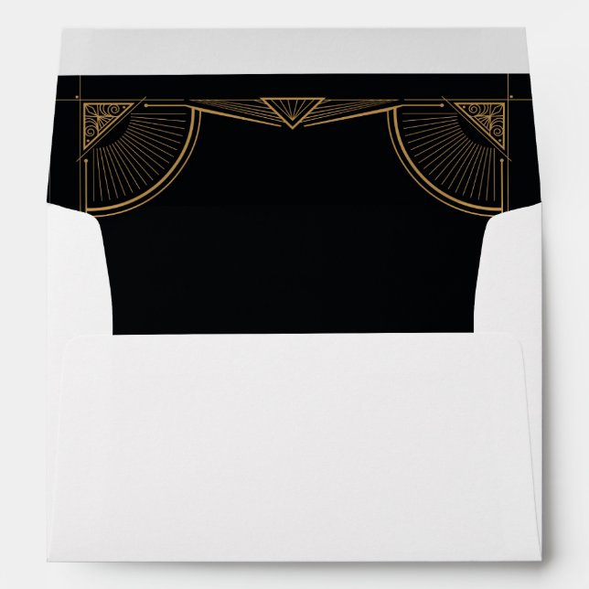 Gatsby Art Deco 1920s Wedding Invitation Envelopes (Back (Bottom))