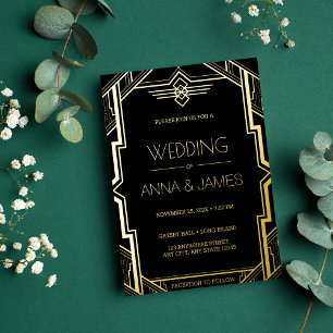 Gatsby Art Deco Black and Gold Wedding
