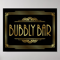 Gatsby Art Deco BUBBLY BAR Sign Print